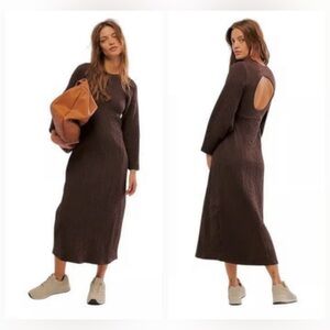 🆕 Free People Gabby seamless dress in coconut shell brown size Medium/large